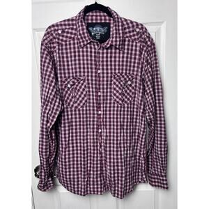Counter Intelligence Men's Long Sleeve Button Up Plaid Western Size XXL